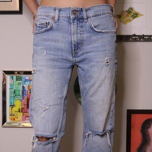 Super high-rise straight jeans